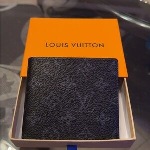 Louis Vuitton Black Monogram Eclipse Leather Money Clip Wallet